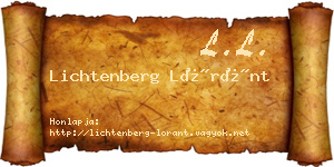Lichtenberg Lóránt névjegykártya